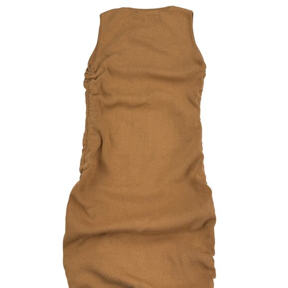 LIONESS Military Minds Sleeveless Ruched Mini Dress Sz Small Camel Brown - Picture 6 of 7